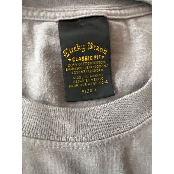 Lucky Brand Classic Fit Gray Graphic T-Shirt Mens Size L 100% Cotton - Picture 2 of 4